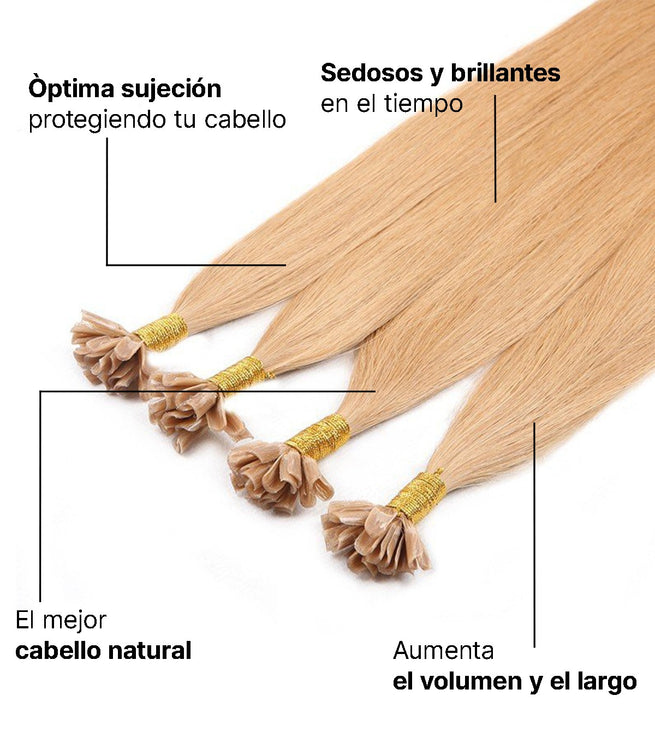 Extensiones de placas de queratina virgen - 1Gr