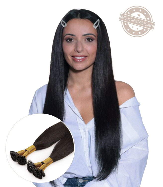 Extensiones de placas de queratina virgen - 1Gr